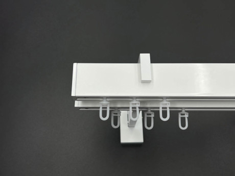 Карниз Quadrum Square line Заглушка 150 см подвійний білий (тримач 9-12 см)