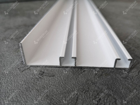 Стельовий карниз Quadrum подвійний посилений алюмінієвий з планкою 10 мм 110 см