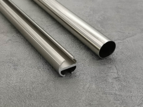 Карниз Quadrum Алюр 240 см подвійний сталь універсальний 25/19 мм гладка/імпресійна (кільця з гачками)