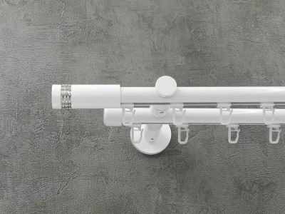 Карниз Quadrum Хантос 300 см подвійний Білий універсальний 19/19 мм імпресійна