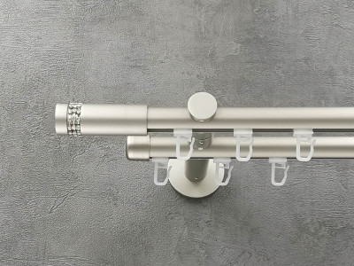 Карниз Quadrum Хантос 300 см подвійний Сатин універсальний 19/19 мм імпресійна
