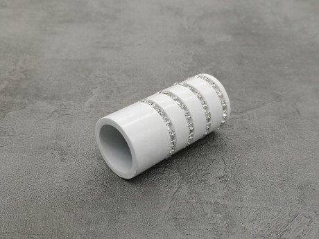 Карниз Quadrum Барамела 200 см одинарний білий відкритий 25 мм гладка (кільця з гачками)
