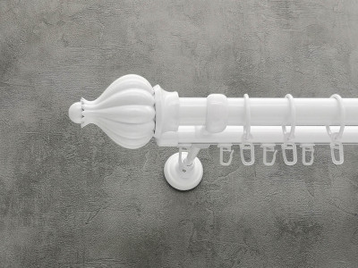 Карниз Quadrum Таджа 160 см подвійний білий універсальний 25/19 мм гладка/імпресійна (кільця з гачками)