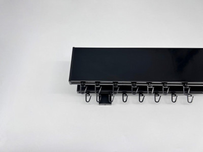 Карниз Quadrum Top line заглушка 150 см подвійний Чорний глянець (тримач 18 см)