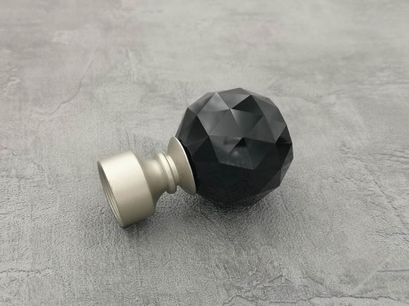 Карниз Quadrum Чорний Кристал 160 см одинарний Сатин універсальний 19 мм гладка (кільця з гачками)