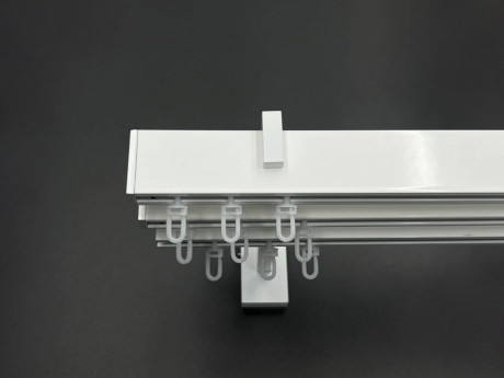 Карниз Quadrum Square line Заглушка 150 см потрійний білий (тримач 11-14-17 см)