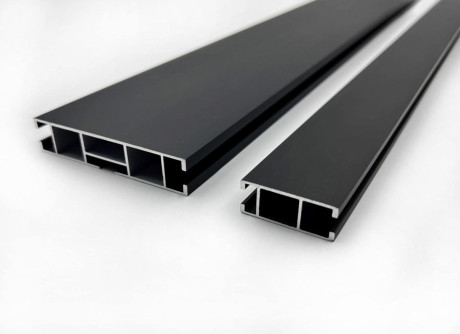 Карниз Quadrum Top line заглушка 150 см подвійний Чорний матовий (тримач 18 см)
