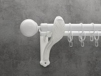 Карниз Quadrum Куля 300 см подвійний білий ретро 25/19 мм гладка (кільця з гачками)