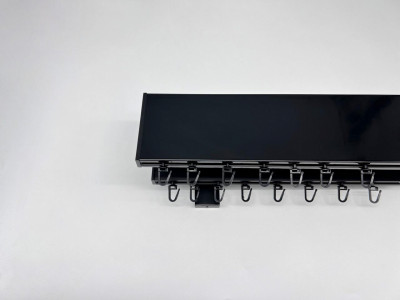 Карниз Quadrum Top line заглушка 120 см подвійний Чорний глянець (тримач 18 см)