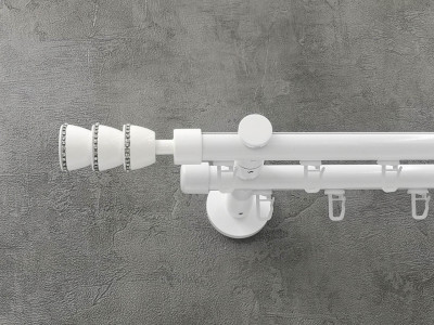 Карниз Quadrum EG 152 160 см подвійний Білий універсальний 19/19 мм імпресійна
