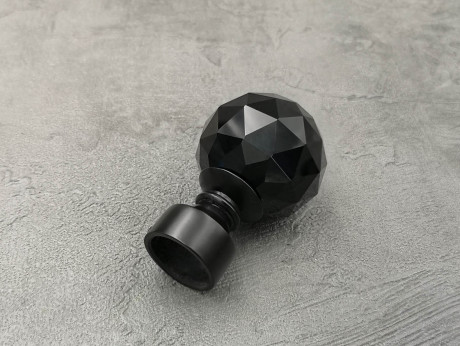 Карниз Quadrum Чорний Кристал 160 см подвійний чорний матовий універсальний 19/19мм гладка/імпресійна (кільця з гачками)