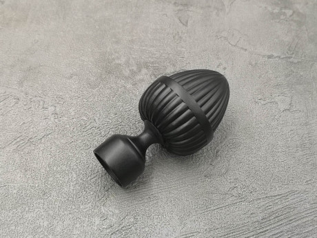 Карниз Quadrum Одеон 240 см одинарний чорний матовий універсальний 19 мм гладка (кільця з гачками)