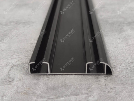 Стельовий карниз Quadrum DS подвійний посилений алюмінієвий 180 см Чорний