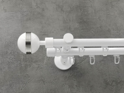 Карниз Quadrum ЕМ-238 160 см подвійний Білий універсальний 19/19 мм імпресійна