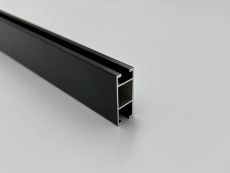 Карниз Quadrum Square line Заглушка 130 см подвійний чорний глянець (тримач 14-17 см)