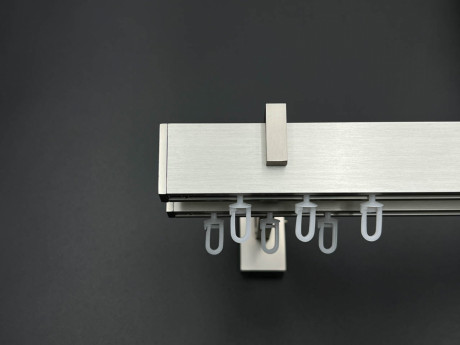 Карниз Quadrum Square line Заглушка 180 см подвійний сталь матова (тримач 9-12 см)