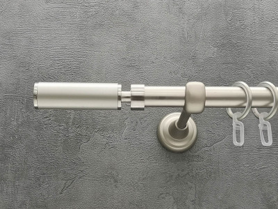 Карниз Quadrum Інтегра 160 см одинарний Сатин відкритий 19 мм гладка (кільця з гачками)