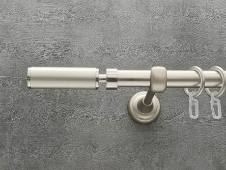 Карниз Quadrum Інтегра 300 см одинарний Сатин відкритий 19 мм гладка (кільця з гачками)