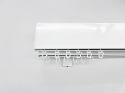 Карниз Quadrum Top line заглушка 120 см подвійний Білий (тримач 18 см)