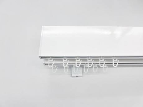 Карниз Quadrum Top line заглушка 210 см подвійний Білий (тримач 18 см)