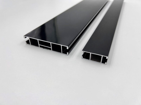 Карниз Quadrum Top line заглушка 120 см подвійний Чорний глянець (тримач 18 см)