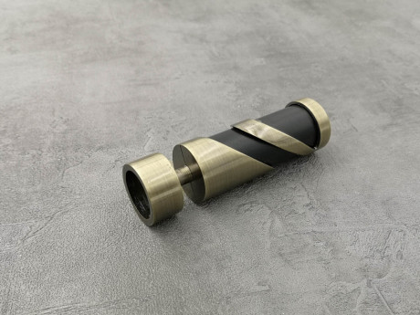 Карниз Quadrum Сієна 300 см подвійний антик/чорний матовий модерн 25 мм гладка (кільця з гачками)