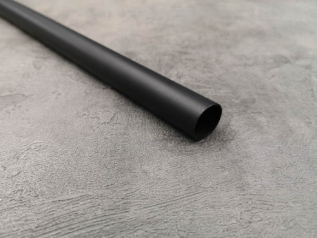 Карниз Quadrum Арезо 200 см одинарний чорний матовий універсальний 19 мм гладка (кільця з гачками)