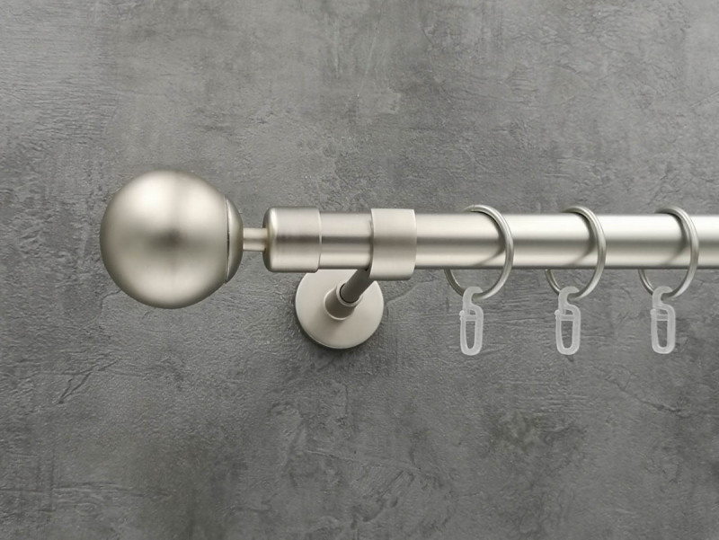 Карниз Quadrum Куля 200 см одинарний Сатин модерн 25 мм гладка (кільця з гачками)